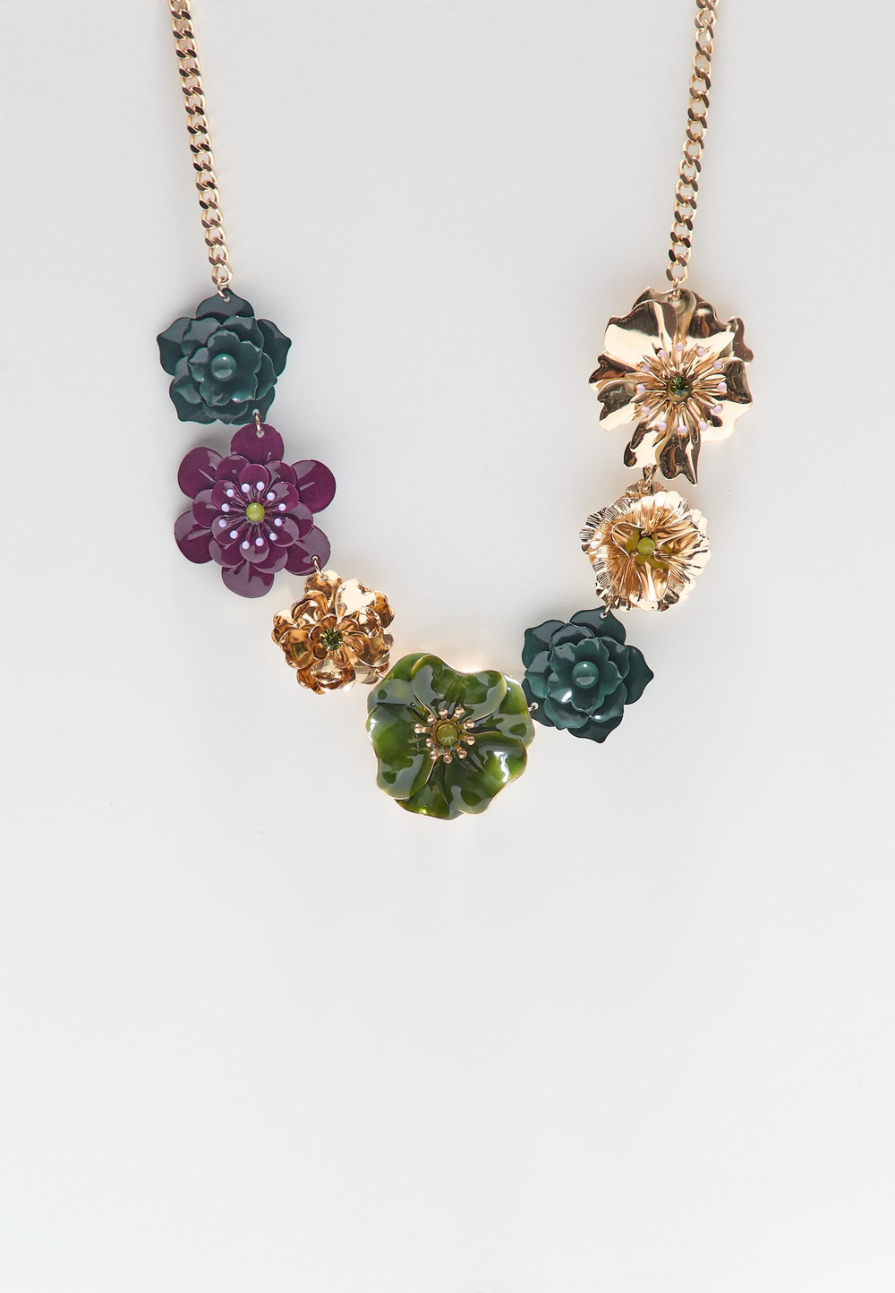 STRADIVARIUS Цветочное ожерелье, зеленый