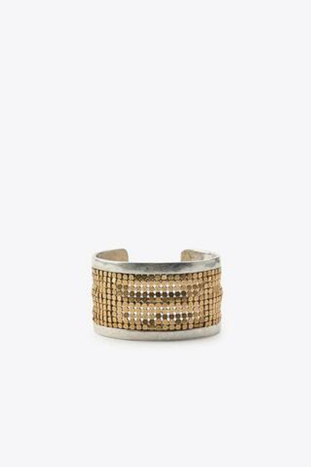 ZARA КОМБИНИРОВАННЫЙ БРАСЛЕТ С МЕТАЛЛИЧЕСКОЙ СЕТКОЙ, ЗОЛОТОЙ/СЕРЕБРЯНЫЙ