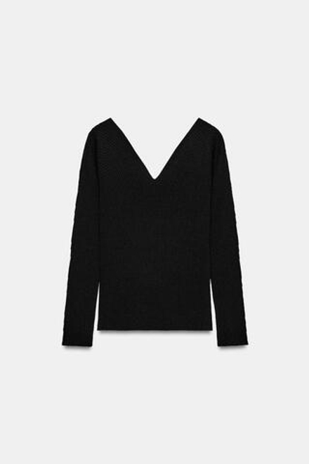 ZARA ОБЛЕГАЮЩИЙ ТОП В РУБЧИК, ЧЕРНЫЙ