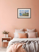 Картина авторская акварельная в паспарту 30х40 см на стену для интерьера "Замок Эйлен-Донан. Шотландия"