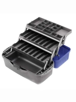 Ящик рыболовный для хранения снастей трехполочный синий