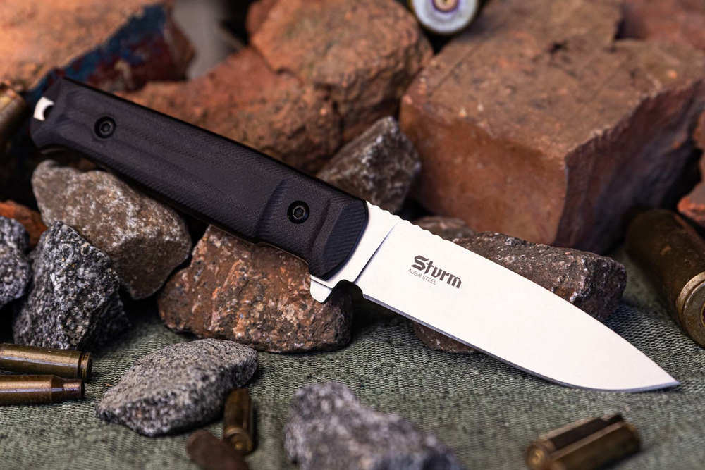 🏆Тактический нож Sturm AUS-8 StoneWash Black G10