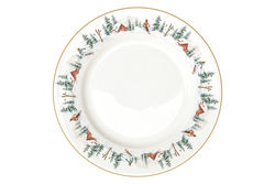 Тарелка обеденная 26.5см Easy Life Лыжники в горах Chalet белая