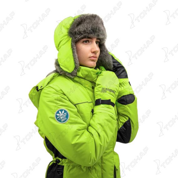 Варежки женские ZABAVA, лайм/черный Helios