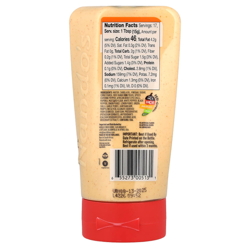 NANDO'S, Perinaise, пикантный и пряный майонез, средний вкус, 255 мл (8,6 жидк. Унции)