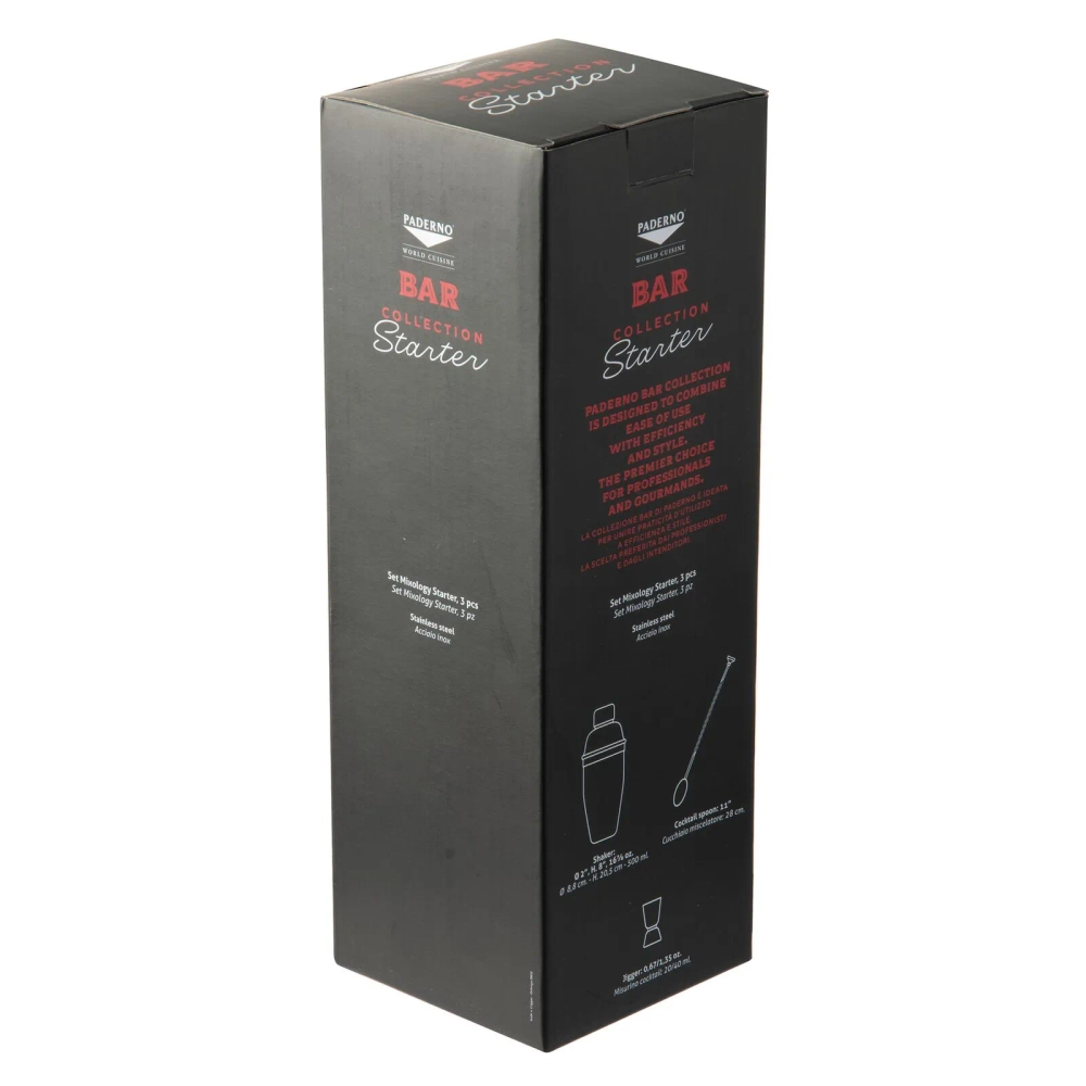 Paderno Набор бармена Bombay из 3 предметов стартовый золотой EAN 8014808424434