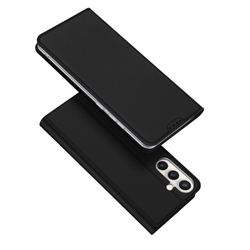 Чехол книжка из PU кожи черного цвета от Dux Ducis для Samsung Galaxy S25 FE, серия Skin Pro Series Case