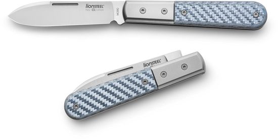 Складной нож Lion Steel "BARLOW Roundhead" L/CK0111 CW c клинком из стали Böhler M390 Microclean®, рукоять титан / карбон