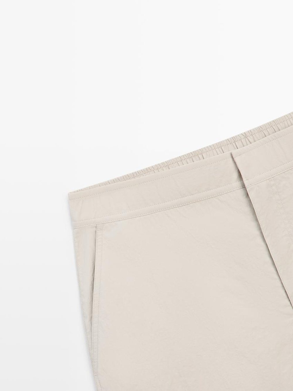 Massimo Dutti Плавки с декоративной отделкой на поясе, песочный