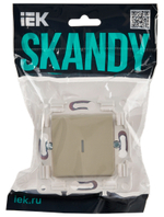SKANDY Выключатель 1-клавишный проходной с индикацией 10А SK-V08B бежевый IEK