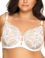 Стильный бюстгальтер на косточках plus size с кружевом (Размер: 85I) (Цвет: красный)