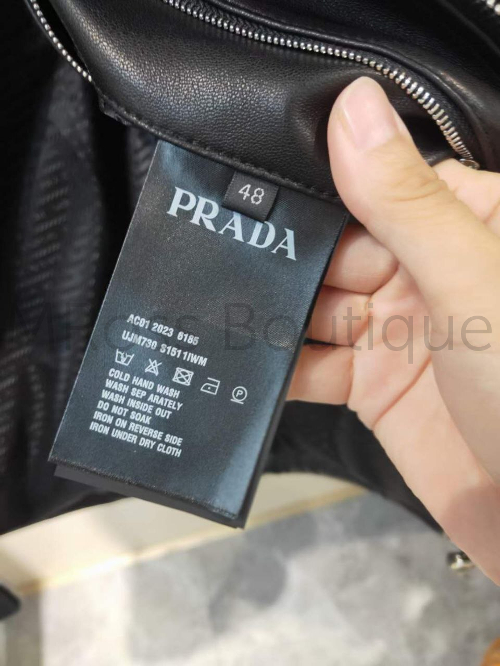 Черный кожаный жилет Prada премиум класса