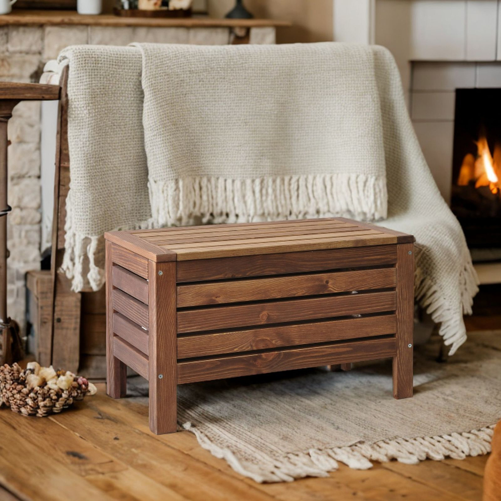 Сундук скамья деревянный для хранения вещей Эпларо для мангала и для сада, венге