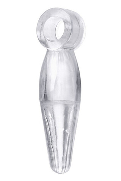 Анальная втулка с кольцом на палец (Цвет: прозрачный)