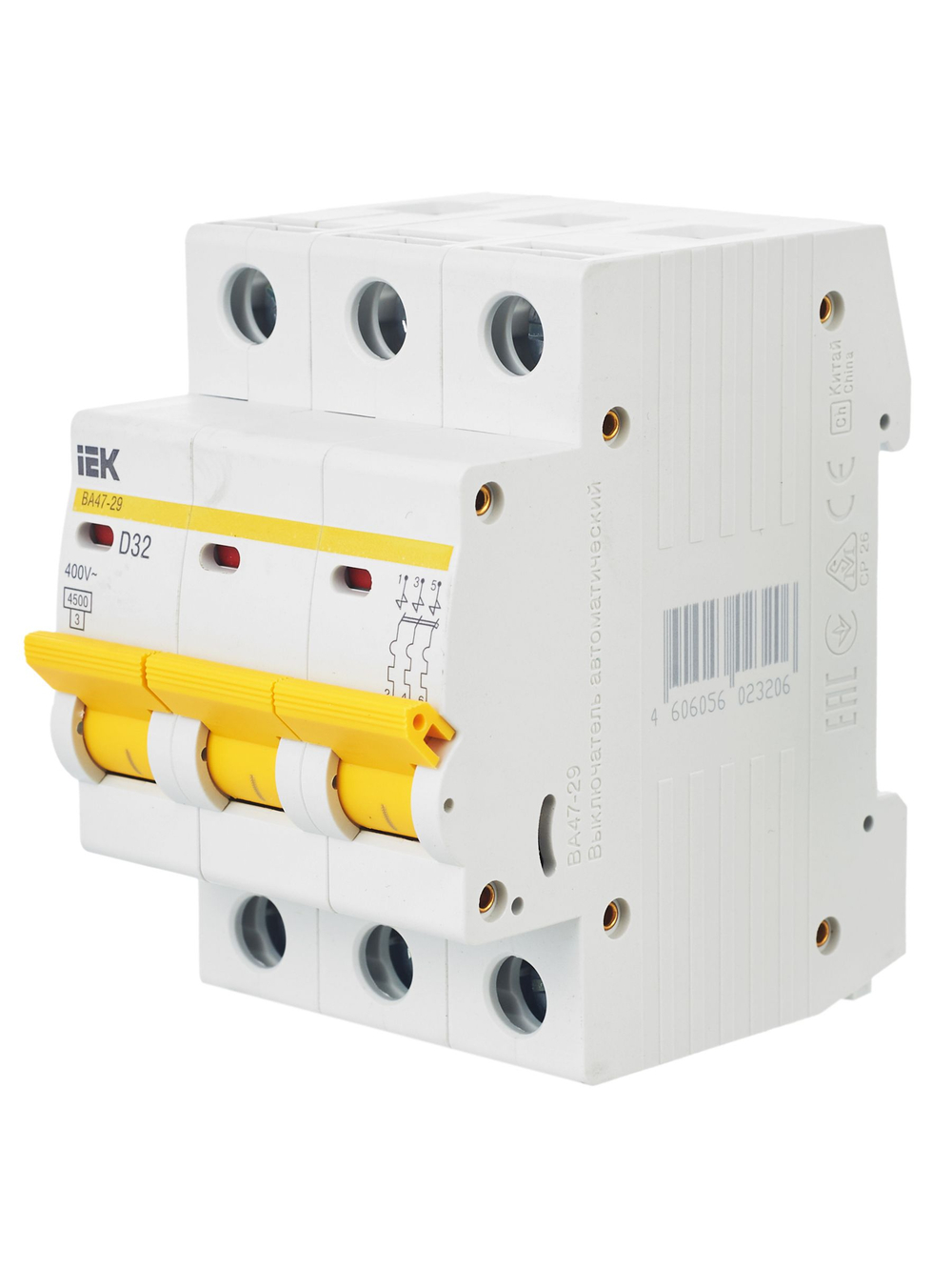 KARAT Автоматический выключатель ВА47-29 3P D 32А 4,5кА IEK