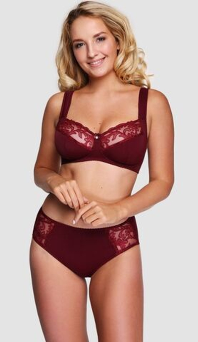 Трусы-слипы из мягкого микроволокна со вставками из вышитого тюля (Размер: 42) (Цвет: пудровый)