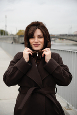 Меховой манишон 2в1 шоколад