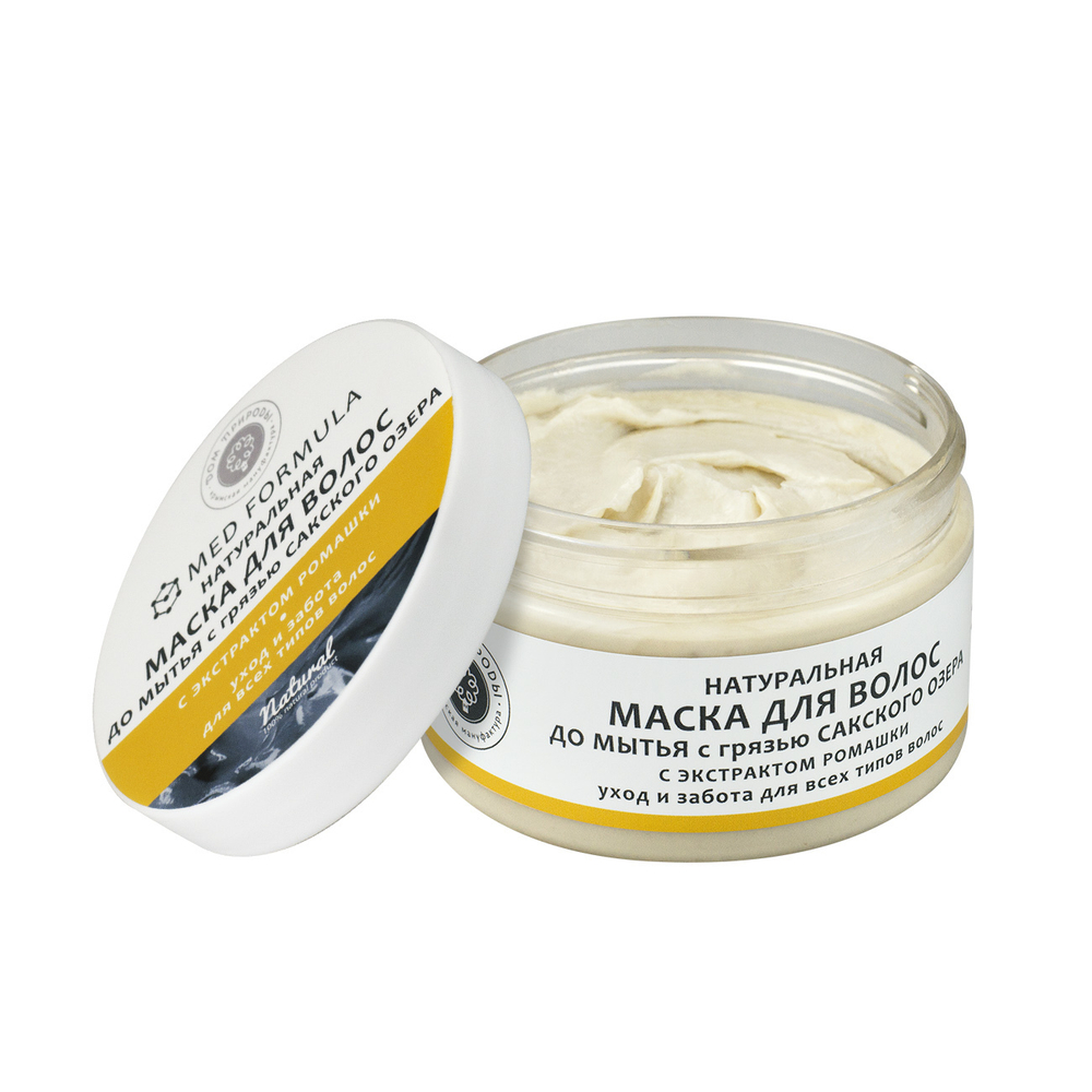 Маска до мытья волос с грязью Сакского озера и экстрактом ромашки Уход и забота для всех типов волос, 250 г (4,62 б)
