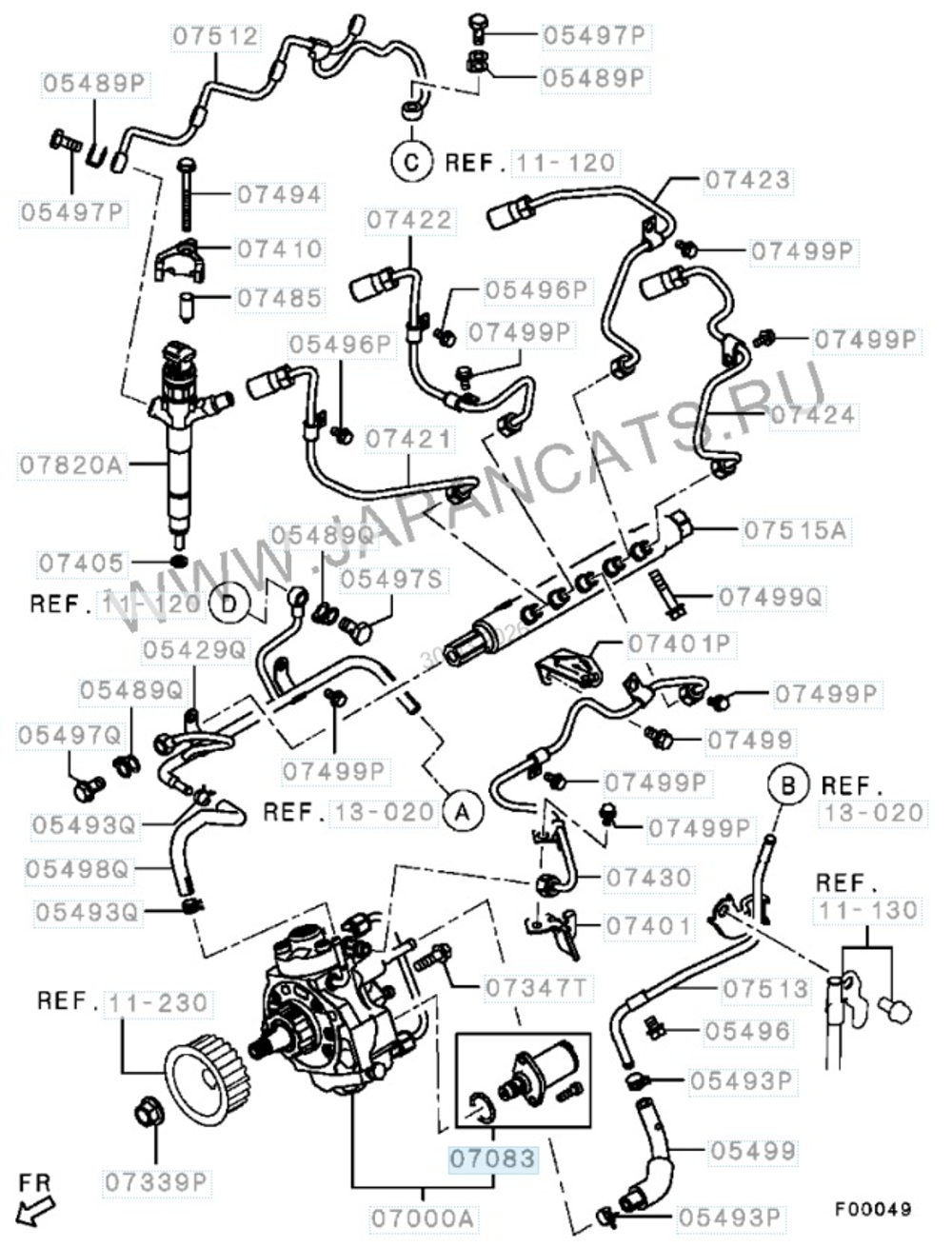 Клапан топливный Mitsubishi L200 (KB) 2006- /Pajero /Montero Sport / RVLT-1460A056