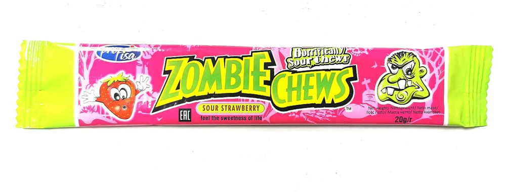 Кислая жевательная конфета Profisa Mega Zombie Sour Strawberry  20 г