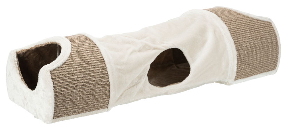 Туннель-когтеточка для кошек Trixie Scratching Tunnel, размер 110x30x38см., светло-серый / коричневый