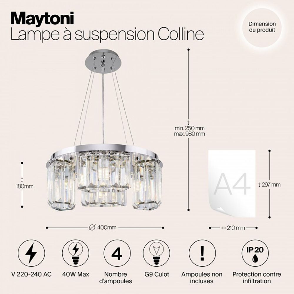 Подвесной светильник Maytoni Colline MOD083PL-04CH