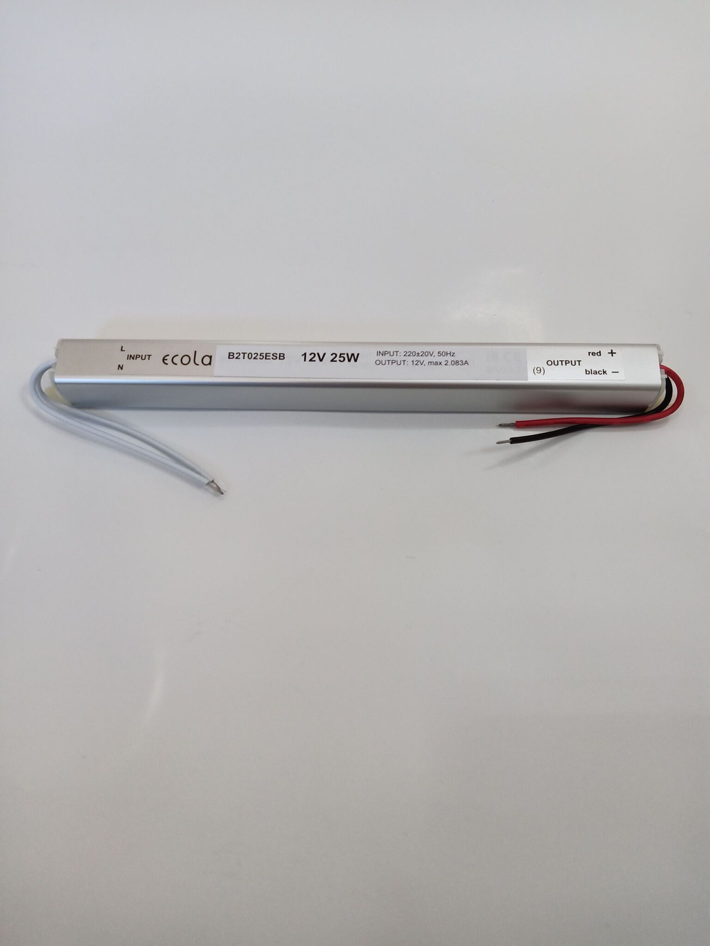 Блок питания для светодиодных лент тонкий 12V 25W IP20 Ecola 172x18x18 (интерьерный) B2T025ESB