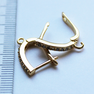 Швензы с цирконами люкс позолота 19мм