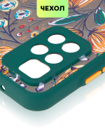 Чехол BROSCORP для Xiaomi Redmi 10 оптом (арт. XM-R10-ST-TPU-DARKGREEN-PRINT)