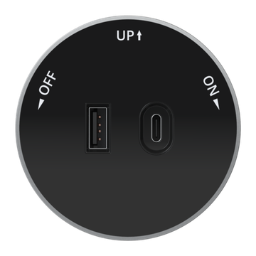 MULTITRACK Розетка 2хUSB (тип А+С) 18 Вт, 5 В/3 А АНТРАЦИТ