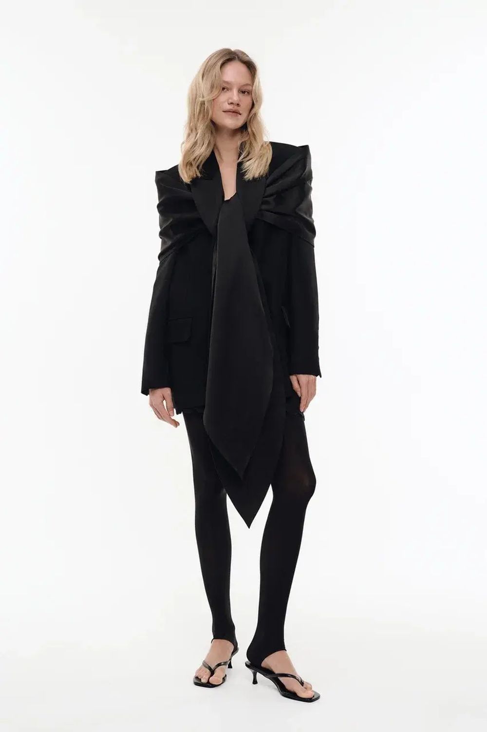 Жакет с шарфом ((Простые истины)), черный