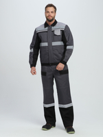 Костюм Вивантек-2 СОП У. (тк.Смесовая,240) п/к, т.серый/черный/св.серый