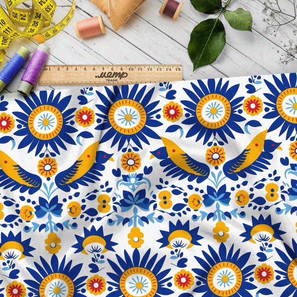 Ткань премиум шелк искусственный Армани мозаичный мотив