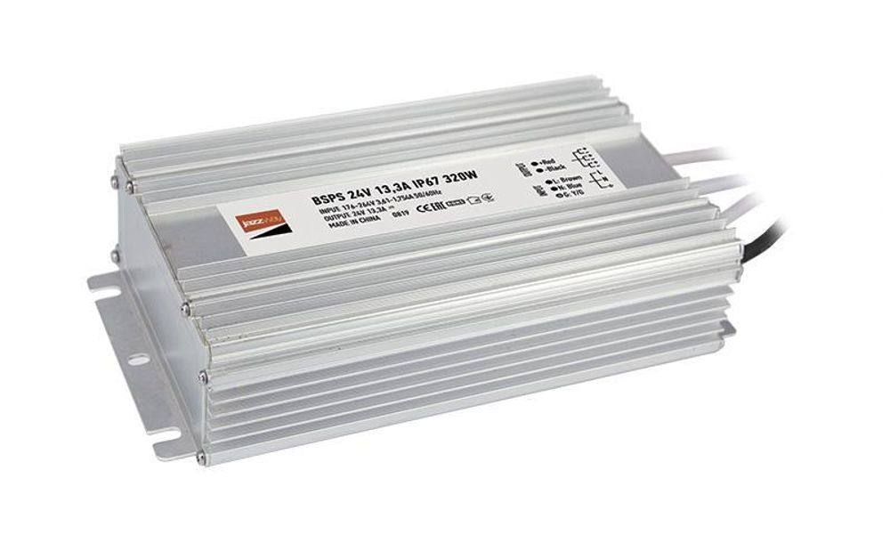 Блок питания для светодиодной ленты 320Вт 13.3А 24В IP67 BSPS влагозащ. метал. Pro+ JazzWay 5024274