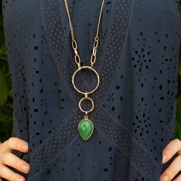 Колье Fiore Luna GREEN AVENTURINE LN3171-5 G/G