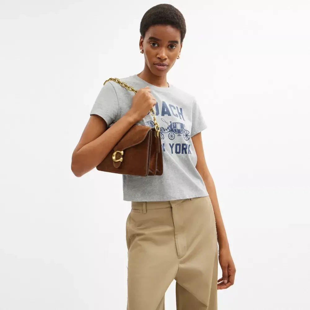 COACH СУМКА ЧЕРЕЗ ПЛЕЧО TABBY CHAIN, КОРИЧНЕВЫЙ