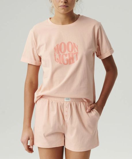 Женская пижама Atlantic NLP-487 ,с коротким рукавом и шортами, хлопок, персиковый