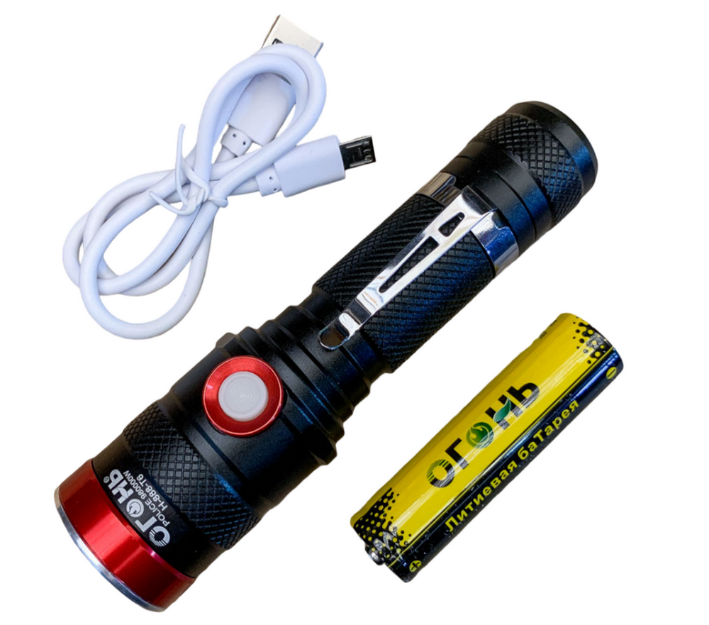 Фонарь ручной, карманный яркий Огонь H-736-T6