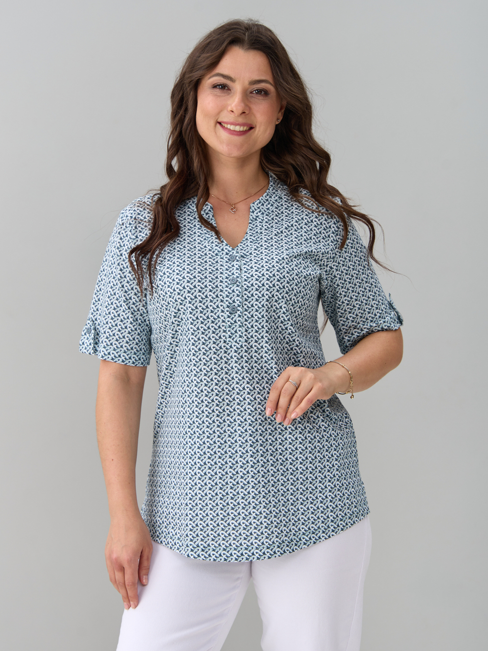 Блузка БЛ-122/фурла-голубойджинс