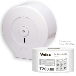 Бумага туалетная д/дисп Veiro Q2 Comf 2сл белая вторич 200м 12рул/уп_T203