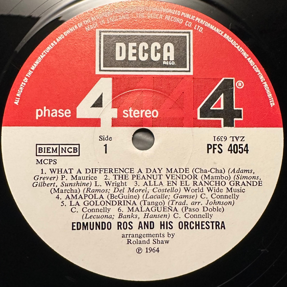 Эдмундо Рос и его оркестр- Новые ритмы Юга (Англия 1964г.)