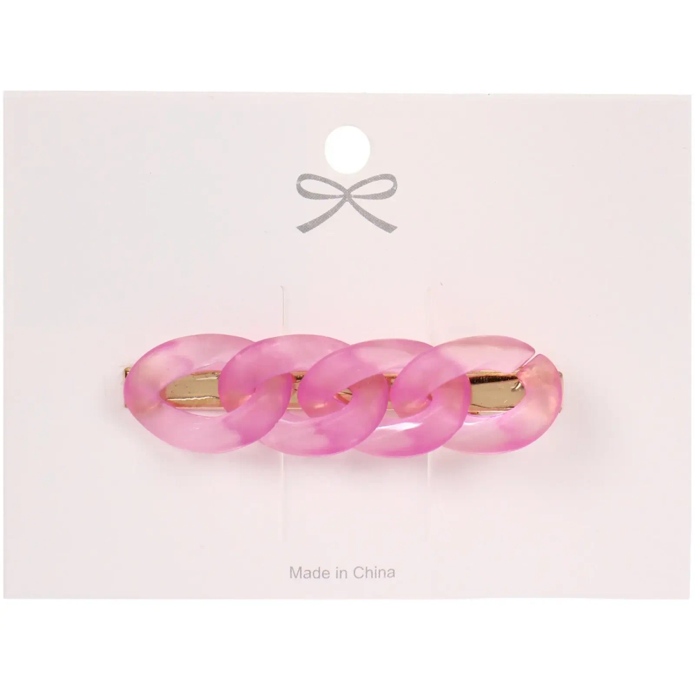 Зажим для волос 1шт на блистере «ЛАВАНДА», цепочка, цвет сиреневый, 6*1.5см