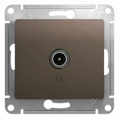 GLOSSA TV РОЗЕТКА одиночная 1DB, ШОКОЛАД