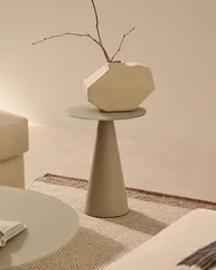 Приставной столик Wilshire Ø35х45 см серый, сталь, стекло