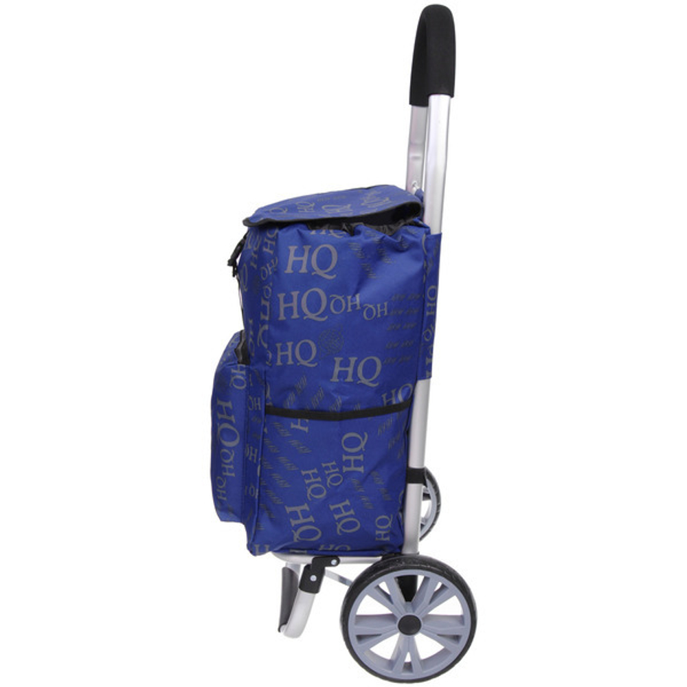 Тележка хозяйственная с сумкой (100*40*35см, колеса 21см,грузоподъемность до50 кг) HQ синяя