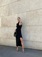 Платье ELITA с разрезом, чёрный