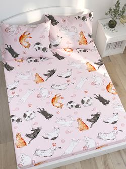 Простынь на резинке Сказка "Kitty" 120х200 см, перкаль