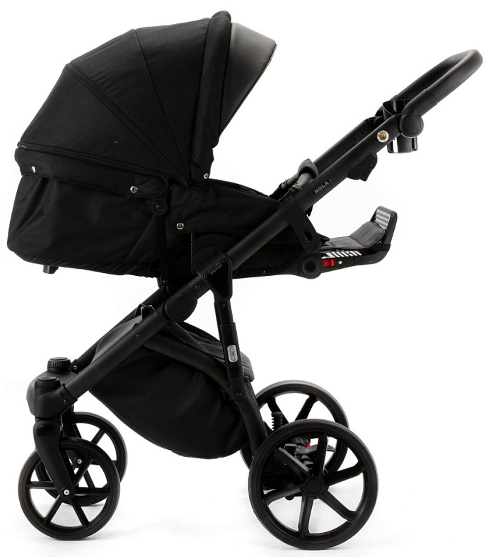 Детская коляска Adamex Nola Natura 2 в 1 N-11-CARBON (ЧЕРН + ЧЕРН. КОЖА)