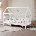 Кровать домик Мессина 90х200 см, из массива сосны с основанием