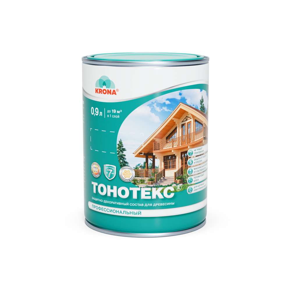 KRONA Состав защитно-декоративный Тонотекс палисандр-мокко 0,9 л.